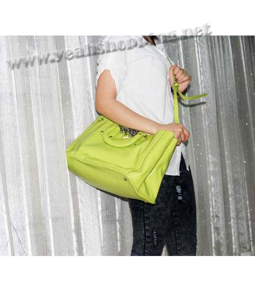 Prada Spazzolato Shopping Tote Handbag in Green-9