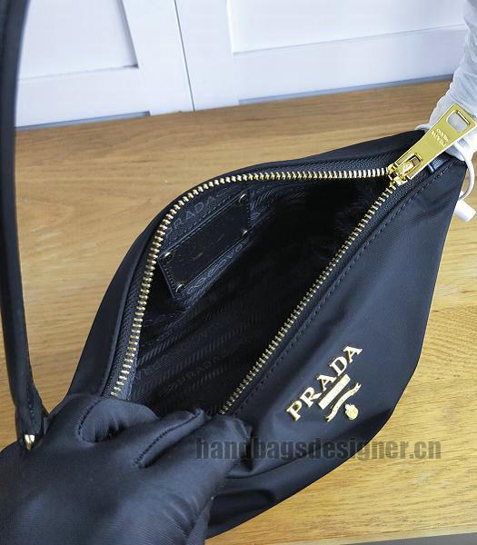 Prada Tessuto Black Nylon With Original Leather Evening Bag-2