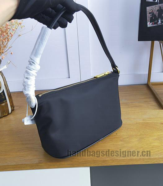 Prada Tessuto Black Nylon With Original Leather Evening Bag-4