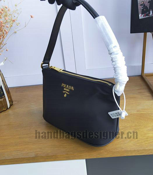 Prada Tessuto Black Nylon With Original Leather Evening Bag-7