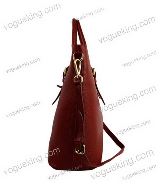 Prada Tessuto Imported Red Soft Calfskin Leather Bag-5