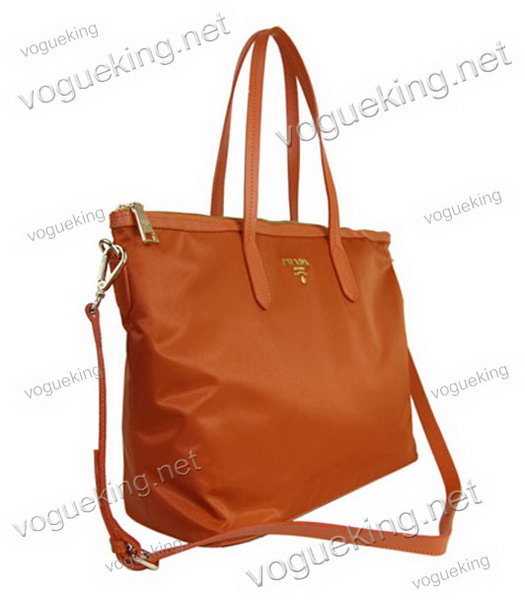 Prada Tessuto Large Shopping Tote Bag Orange Waterproof Fabric-2