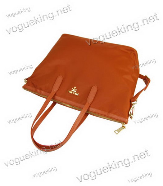 Prada Tessuto Large Shopping Tote Bag Orange Waterproof Fabric-5