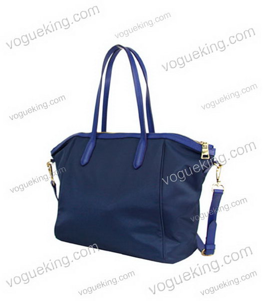Prada Tessuto Saffian Blue Nylon With Calfskin Leather Shopping Bag-1