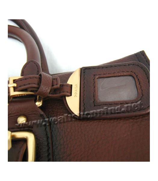 Prada Tessuto Saffiano Bowler Handbag Coffee_BN1181-4