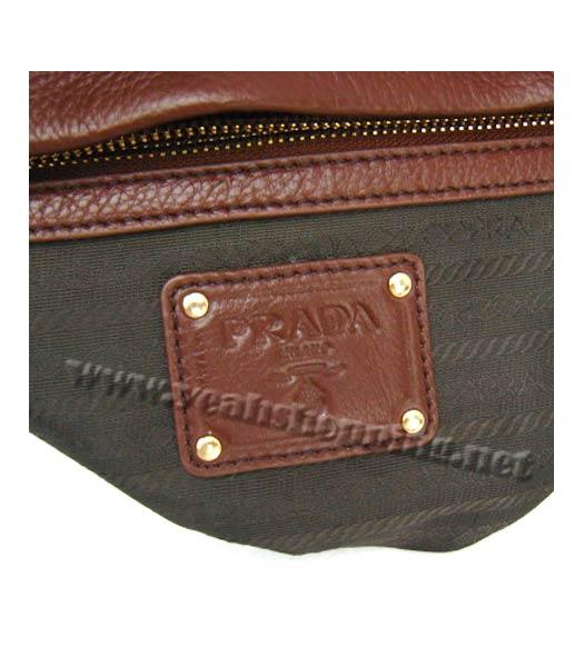 Prada Tessuto Saffiano Bowler Handbag Coffee_BN1181-6