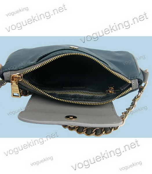 Prada Tessuto Saffiano Wristlet Waterproof With Grey Leather Bag-5