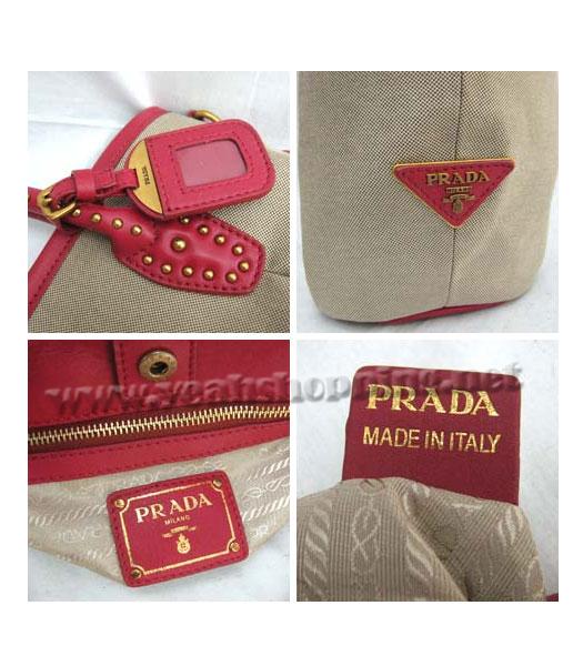 Prada Tote Bag Apricot Canvas with Red Leather_BR4426-5