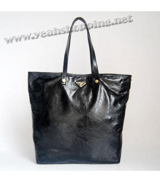 Prada Tote Bag Black Horse Oil Wax Milled-3