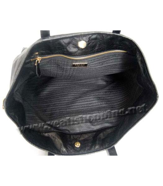 Prada Tote Bag Black Horse Oil Wax Milled-5