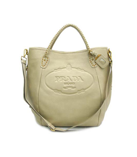 Prada Tote Handbag Apricot Leather_BR4426