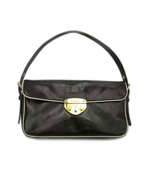 Prada Tote Single Shoulder Bag Dark Coffee Leather_BR4424