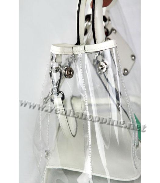 Prada Transparent PVC Medium Tote Bag in Offwhite-2