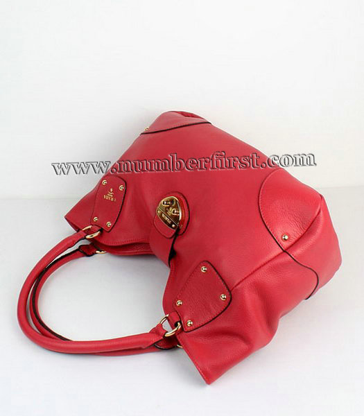 Prada Vitello Calfskin Tote Bag in Red Calf Leather-2