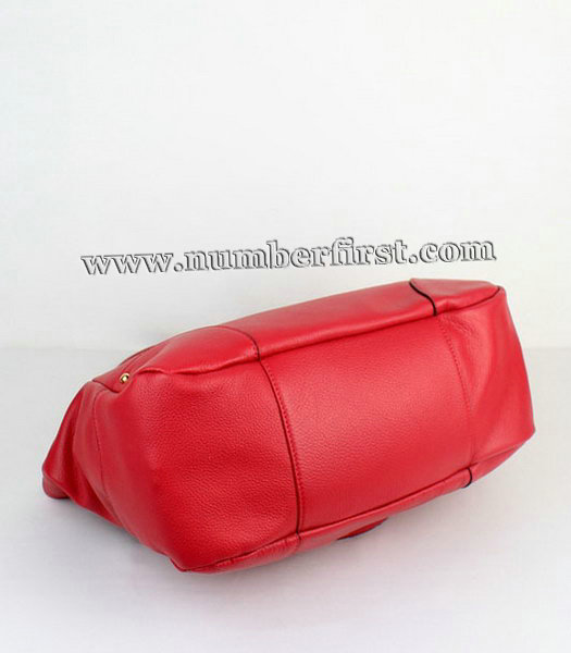 Prada Vitello Calfskin Tote Bag in Red Calf Leather-3