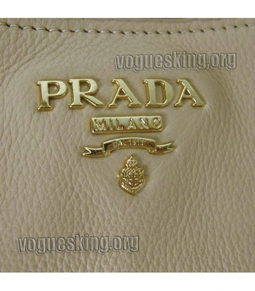 Prada Vitello Daino Light Apricot Original Leather Tote Bag-5