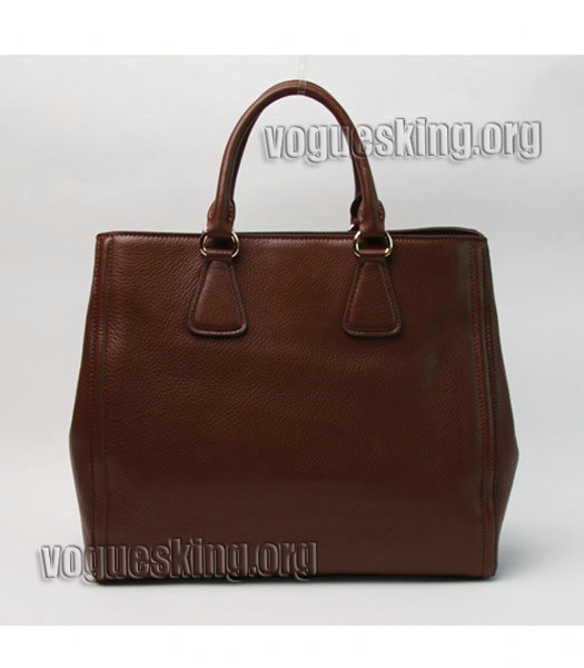 Prada Vitello Daino Original Leather Tote Bag Coffee-1