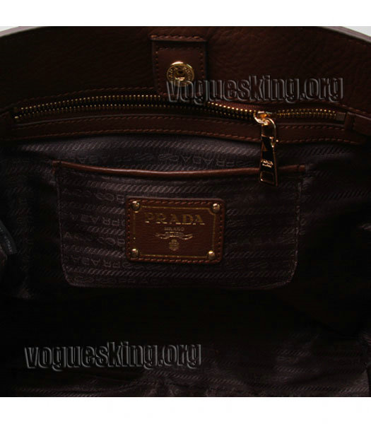 Prada Vitello Daino Original Leather Tote Bag Coffee-5