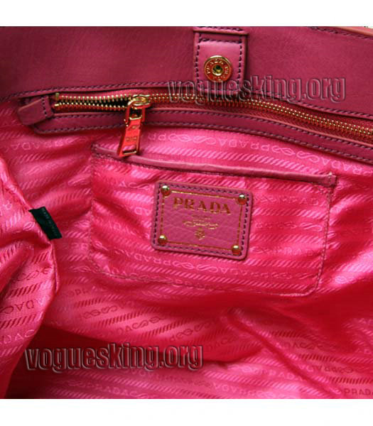 Prada Vitello Daino Original Leather Tote Bag Fuchsia-5
