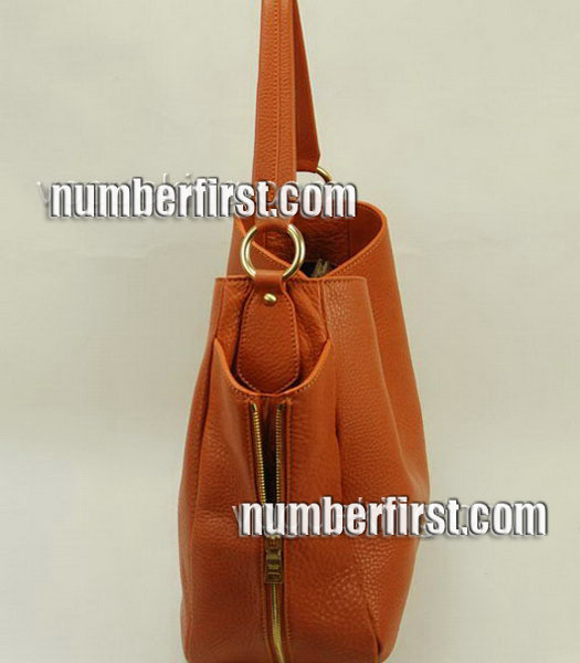 Prada Vitello Daino Tote Bag in Orange Leather-1