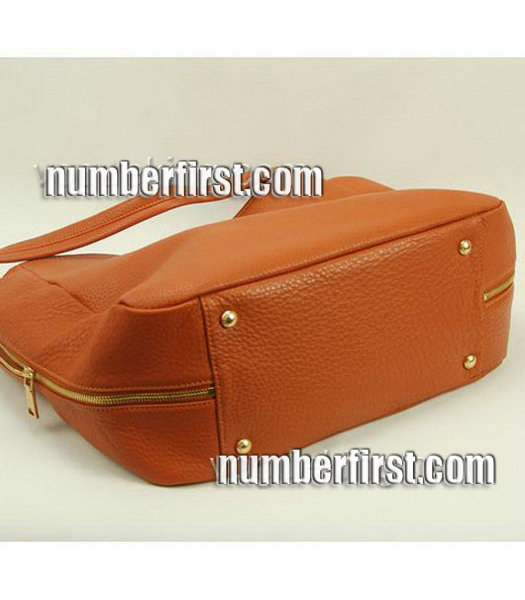 Prada Vitello Daino Tote Bag in Orange Leather-2
