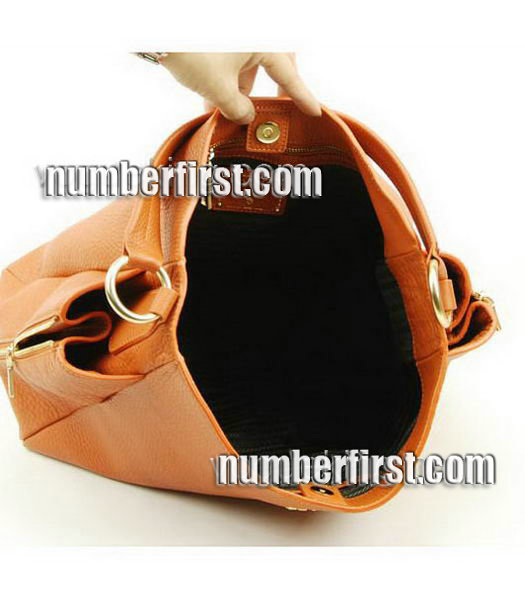 Prada Vitello Daino Tote Bag in Orange Leather-3