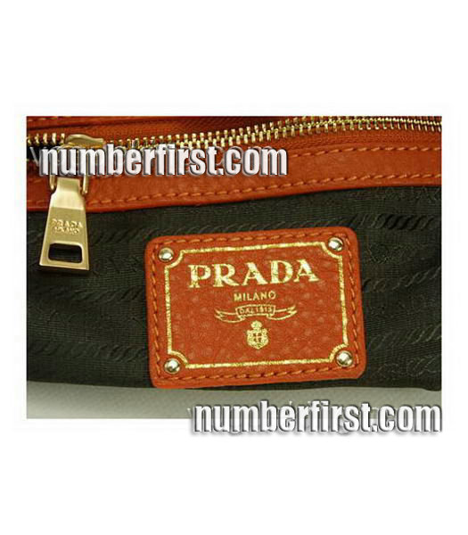 Prada Vitello Daino Tote Bag in Orange Leather-5