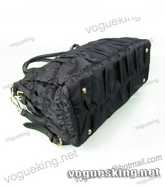 Prada Waterproof With Black Leather Tote Shoulder Bag-4