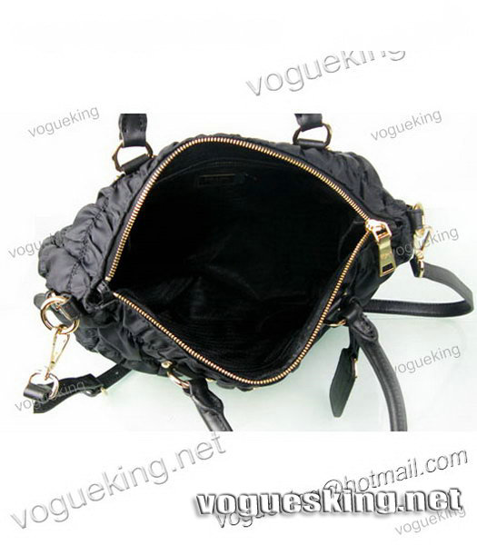 Prada Waterproof With Black Leather Tote Shoulder Bag-5