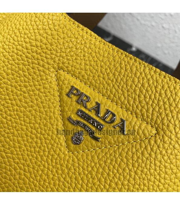 Prada Yellow Original Soft Calfskin Leather Bucket Bag-3