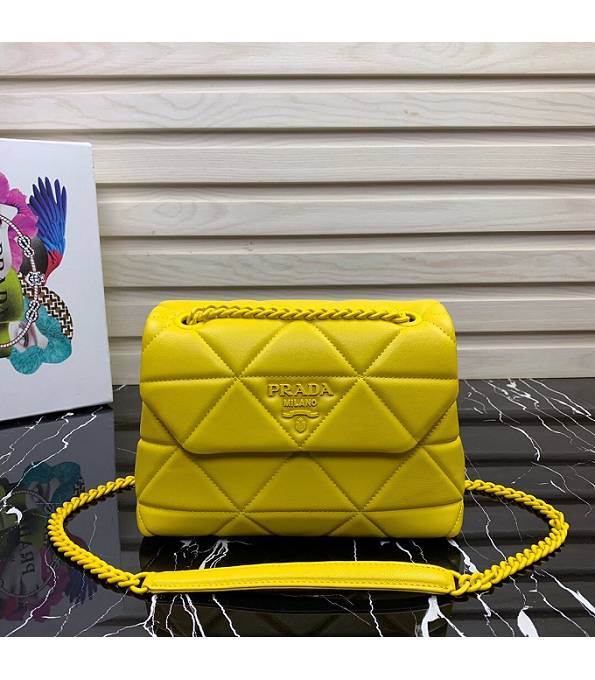 Prada Yellow Original Soft Lambskin Leather Spectrum Small Shoulder Bag