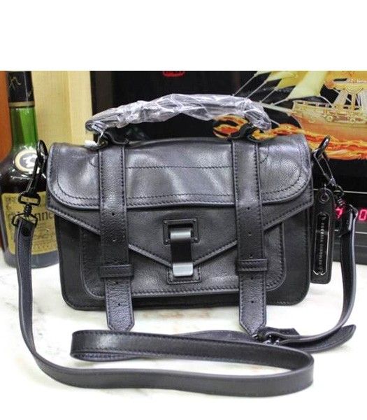 Proenza Schouler PS1 Lambskin Leather Mini Satchel Bag Black