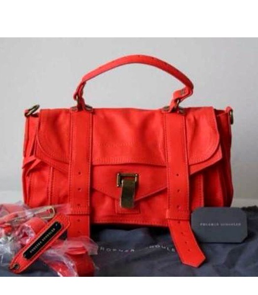 Proenza Schouler PS1 Medium Satchel Bag Lambskin Leather Red