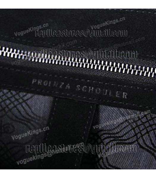 Proenza Schouler PS1 Medium Satchel Bag Suede Leather 6181 Black-4