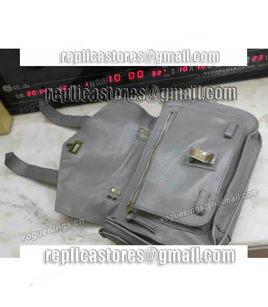 Proenza Schouler PS1 Small Satchel Bag Lambskin Leather Grey-4