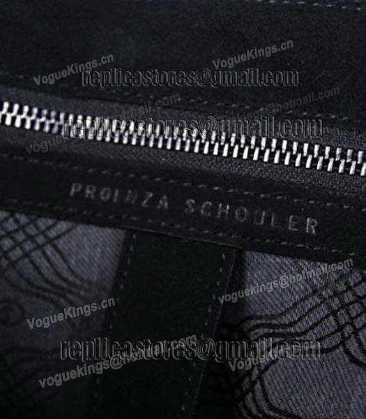 Proenza Schouler PS1 Small Satchel Bag Suede Leather Black-4