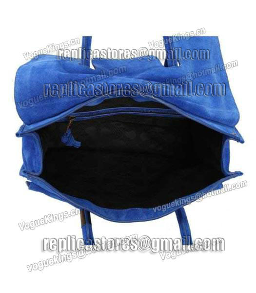 Proenza Schouler PS1 Suede Leather Large Satchel Bag Blue-2