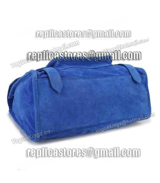 Proenza Schouler PS1 Suede Leather Large Satchel Bag Blue-3