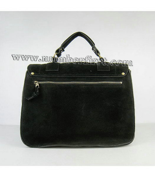 Proenza Schouler Suede PS1 Satchel Bag in Black Cow Suede Leather-2