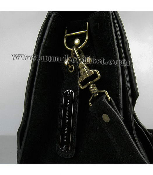 Proenza Schouler Suede PS1 Satchel Bag in Black Cow Suede Leather-6