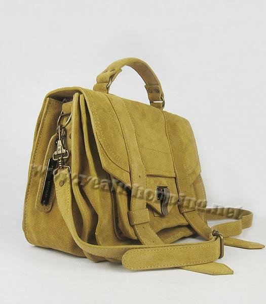 Proenza Schouler Suede PS1 Satchel Bag in Yellow Cow Suede Leather-1