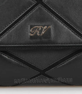 Roger Vivier Black Lambskin Leather Small Prismick Shoulder Bag-3