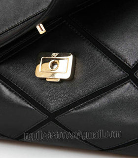 Roger Vivier Black Lambskin Leather Small Prismick Shoulder Bag-4