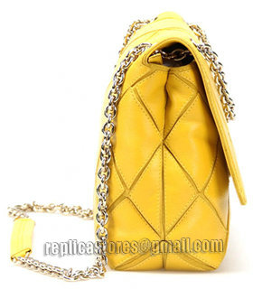 Roger Vivier Mustard Yellow Lambskin Leather Small Prismick Shoulder Bag-3