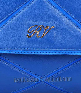 Roger Vivier Sea Blue Lambskin Leather Small Prismick Shoulder Bag-5