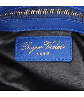 Roger Vivier Sea Blue Lambskin Leather Small Prismick Shoulder Bag-9