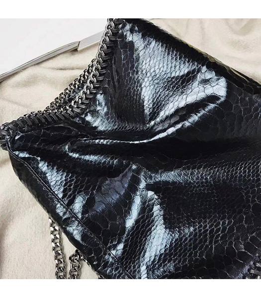 Stella McCartney Falabella Black Snake Veins Oil Wax 22cm Shoulder Bag-1