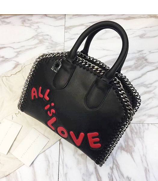 Stella McCartney Falabella Box All Is Love Black Nappa 25cm Tote Shoulder Bag 2