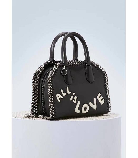 Stella McCartney Falabella Box All Is Love Black Nappa 25cm Tote Shoulder Bag-1