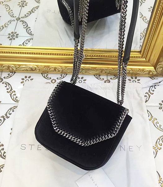 Stella McCartney Falabella Box Black Velvet 16cm Shoulder Bag